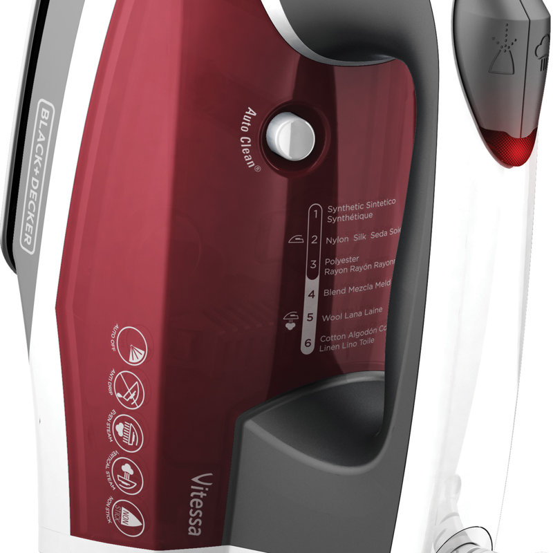 Black + Decker Vitessa Advanced Steam Iron with DualPosition Cord, Red